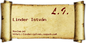 Linder István névjegykártya