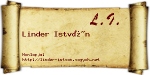 Linder István névjegykártya
